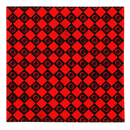 Checkered Eyez - Red and Black All-over print bandana