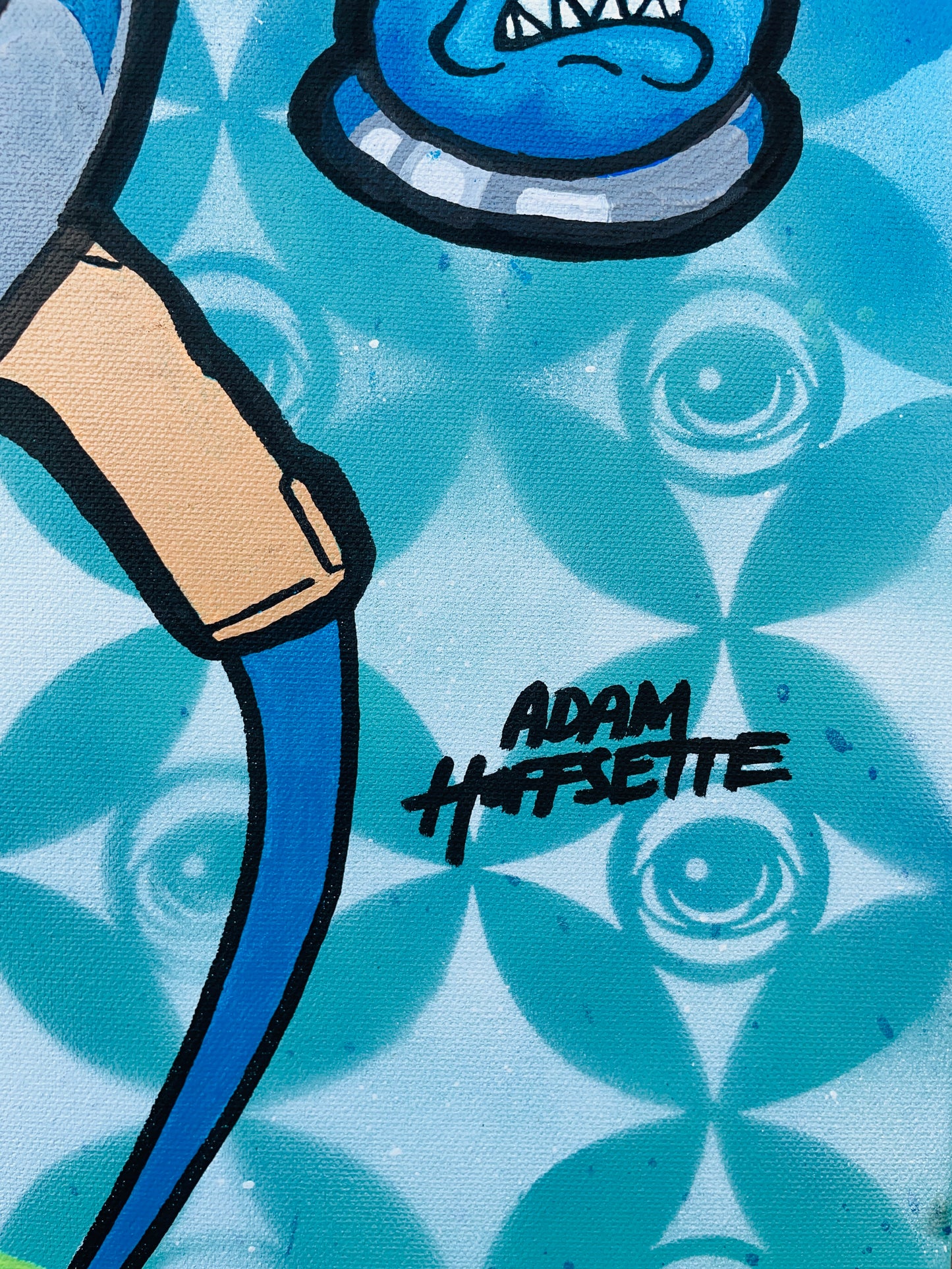 Adam Hoffsette “KillerCan control” @EYEZ C👁LLAB👁RATE Painting