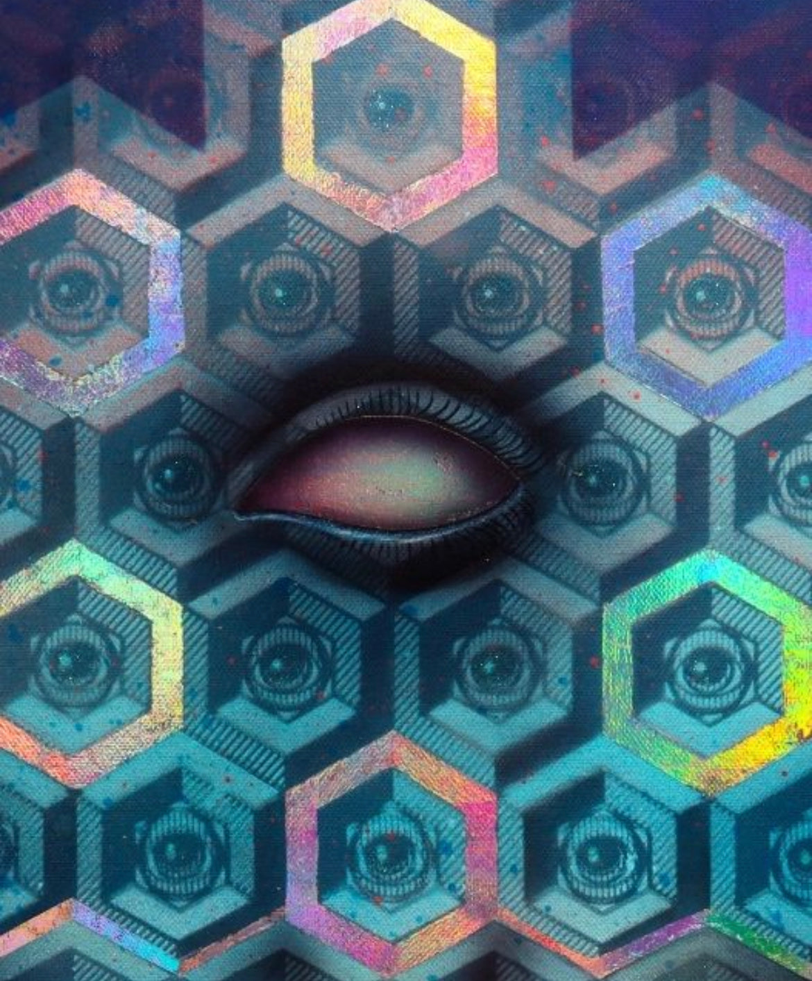 Steven Castillo “3rd Eye Oracle” - @EYEZ C👁LLAB👁RATE Painting