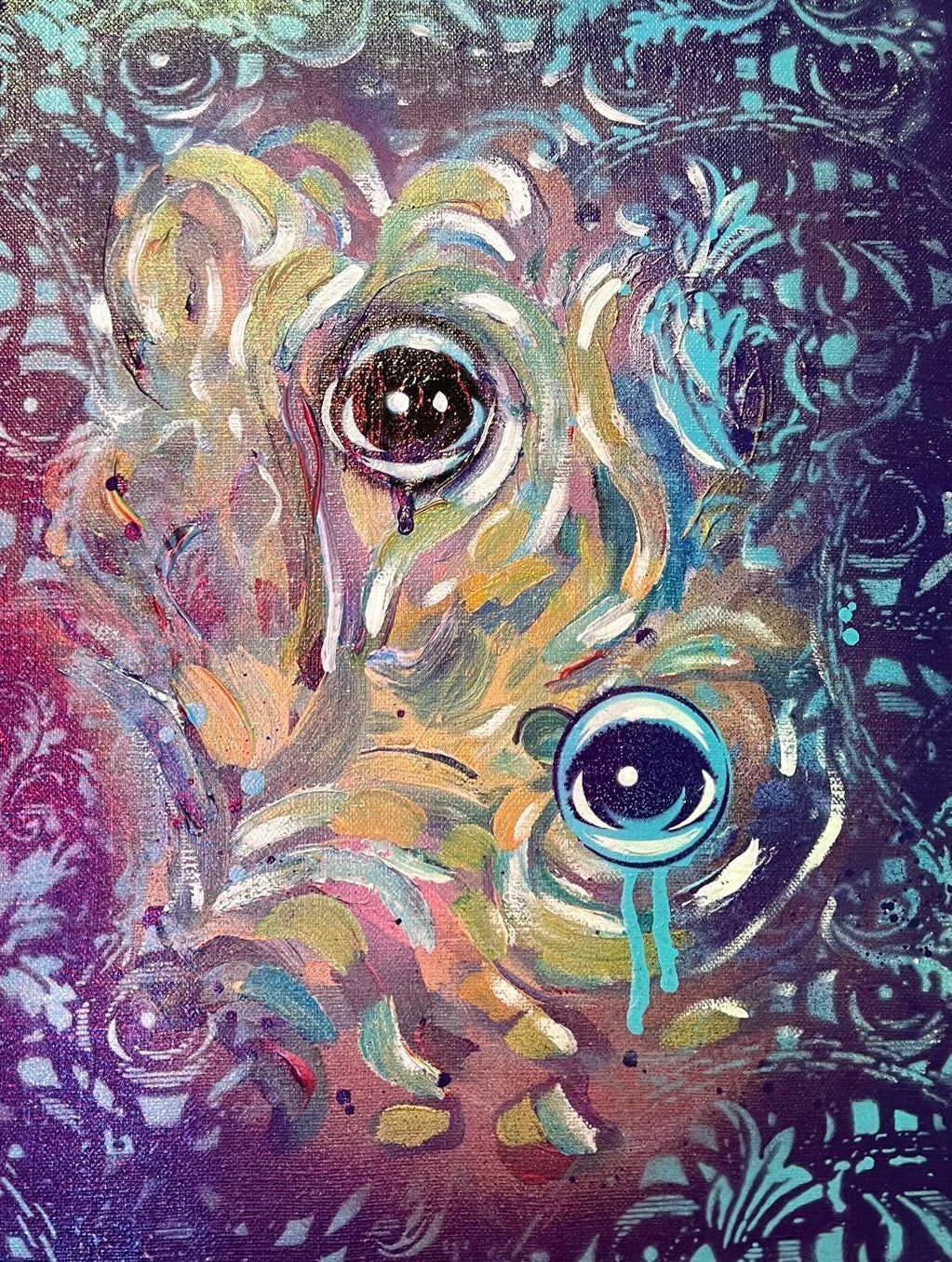 Anna House  X @EYEZ C👁LLAB👁RATE "Two Birds" Painting