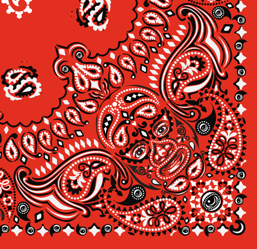 Eyez Day of Dead Bandana Pillow - RED