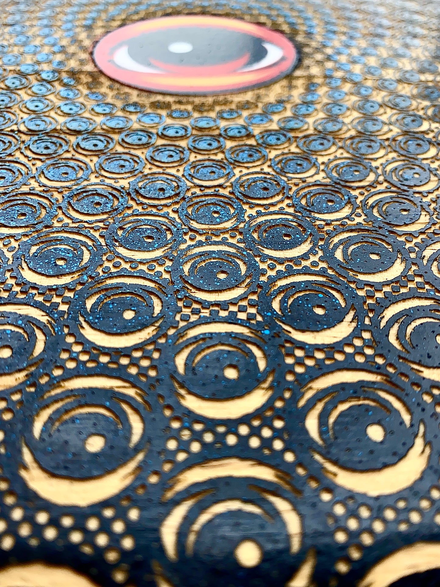 EYEZ in the Vortex - 12x12 engraved panel.