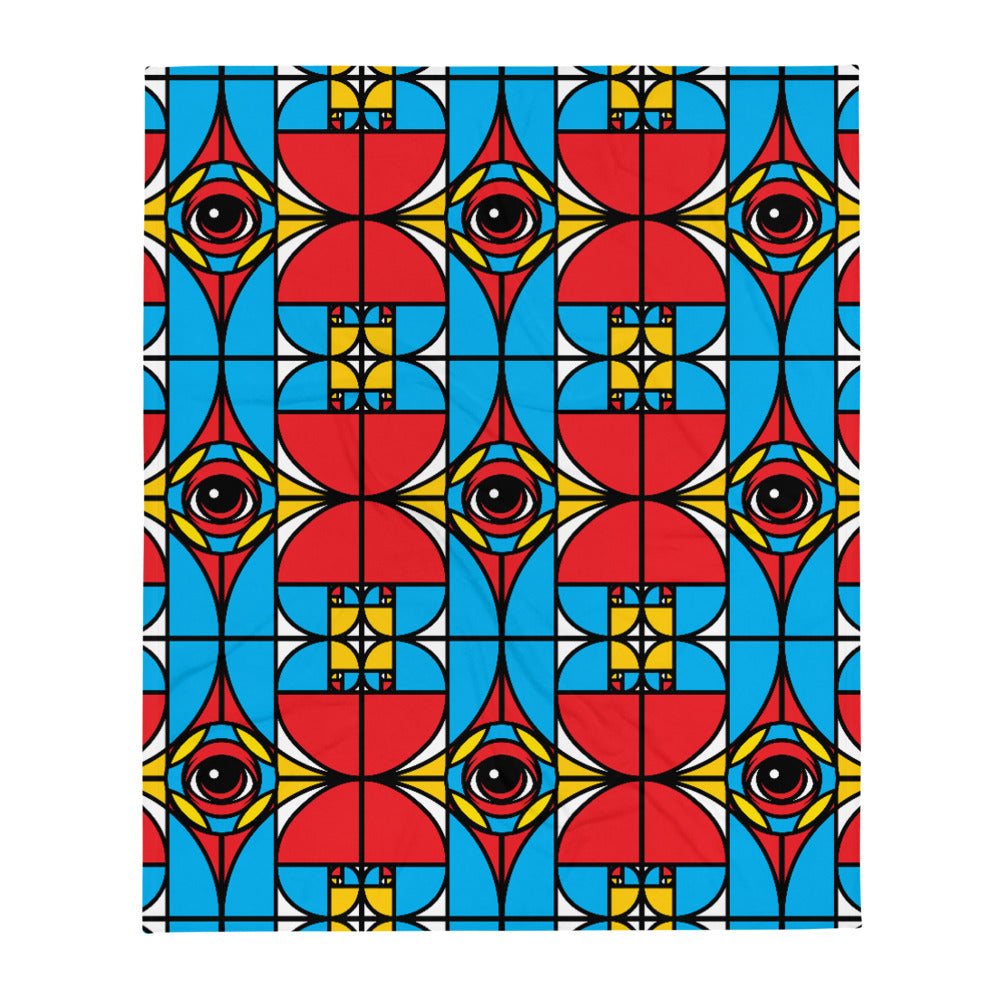 Golden Ratio Stained Glass EYEZ Throw Blanket